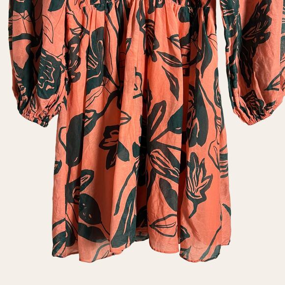 Tanya Taylor Shay Floral Print Mini Dress in Shell Pink/Deep Sea Size XS - Picture 7 of 12